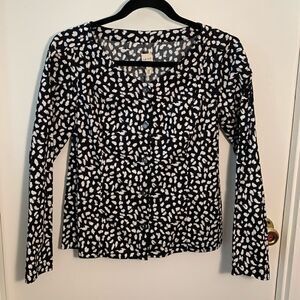 La Vie Rebecca Taylor black/white dot button down blouse Size Small